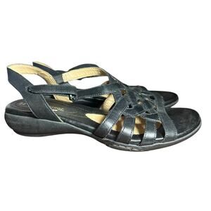 Naturalizer Women's Leather Sandals 6M Comfortable Strappy Gladiator Sandals